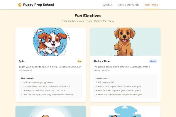 Teaching a Puppy Basic Tricks