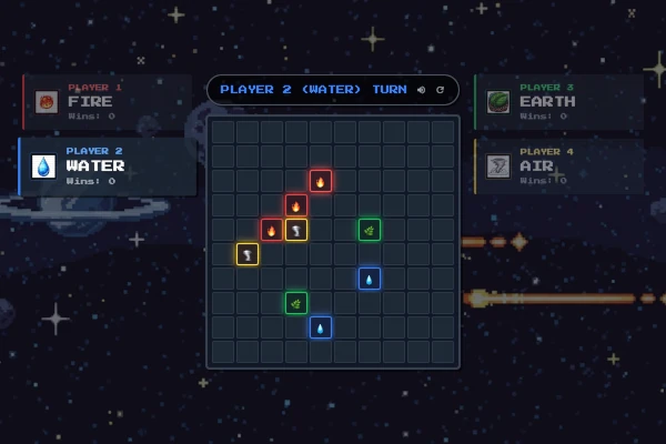 Four Player Elemental Tic Tac Toe